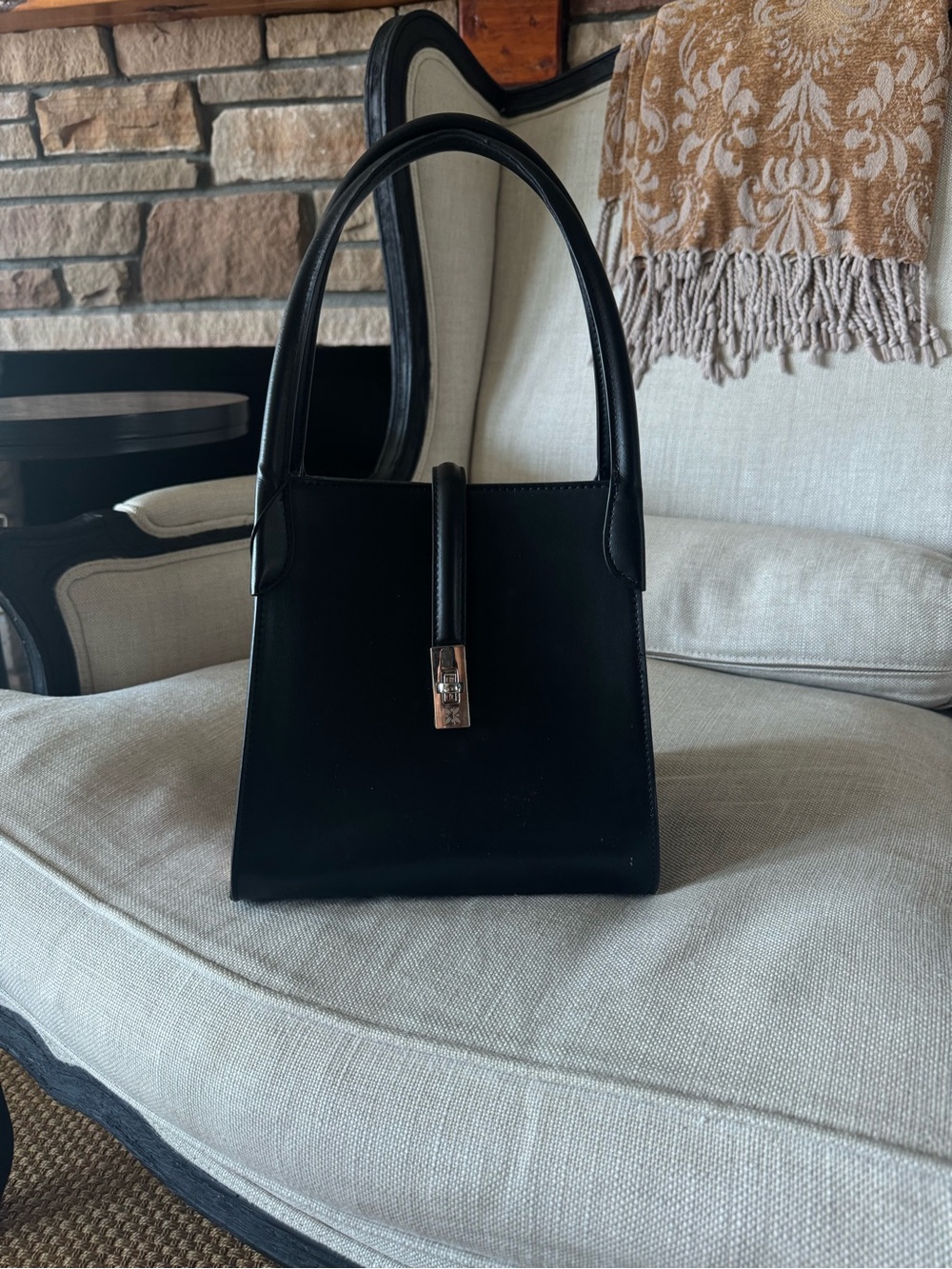 BCBGeneration Black Structured Top-Handle Tote